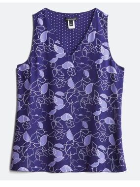 NWOT 41 Hawthorn Floral/Solid V-Neck Reversible Tank